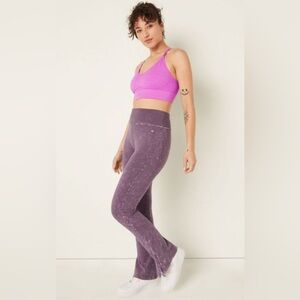 PINK Victoria's Secret Performance Cotton Foldover Yoga Pants in Purple Wash
